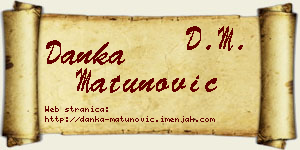 Danka Matunović vizit kartica